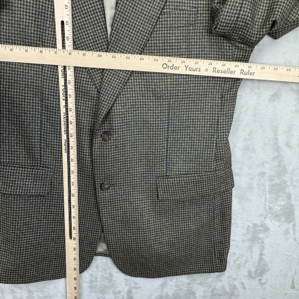 Vtg ENRO Silk Wool Blazer 41R Houndstooth Union Made USA Sport Coat‎ Jacket Ivy